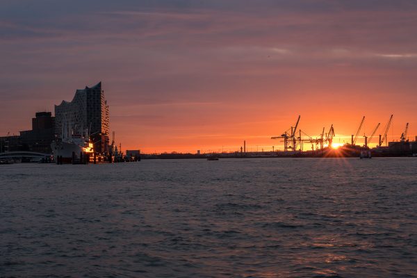 Morgens am Hamburger Hafen